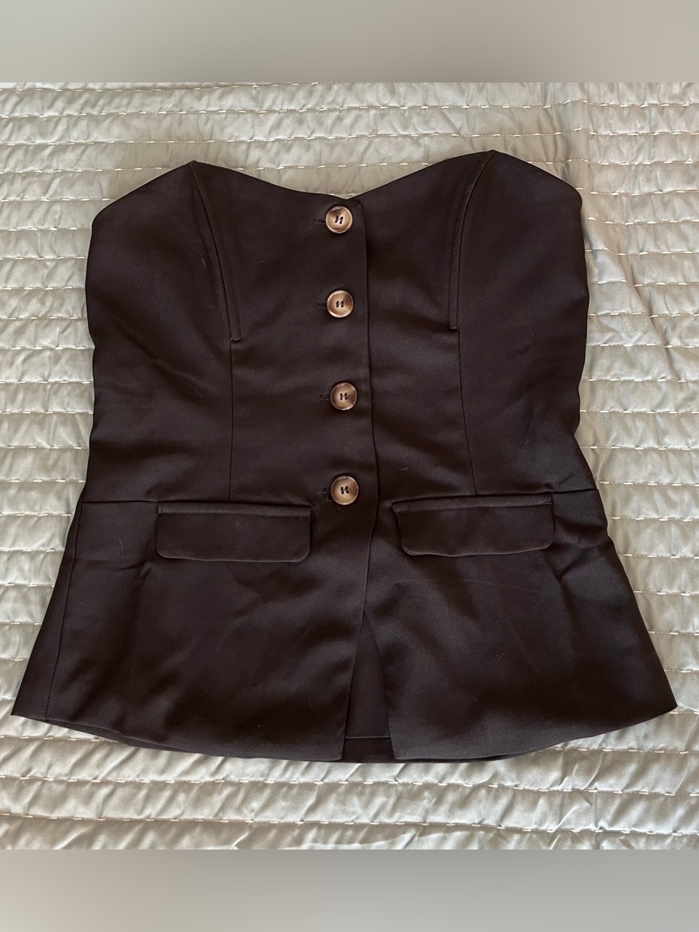 Button Down Vest Tube Top